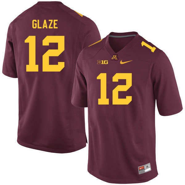 Men #12 Jalen Glaze Minnesota Golden Gophers College Football Jerseys Sale-Maroon